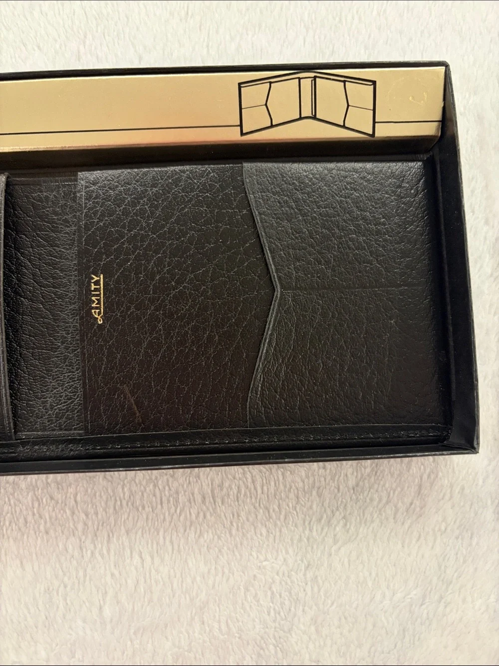 Vintage 1970s LikeNew Ami Black Scot Billfold Wallet - Men's Leather Card Holder